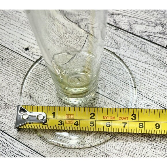 Vintage Mid Century Vase Venetian Tall Fluted Hand Blown Glass Clear - Picture 10 of 11